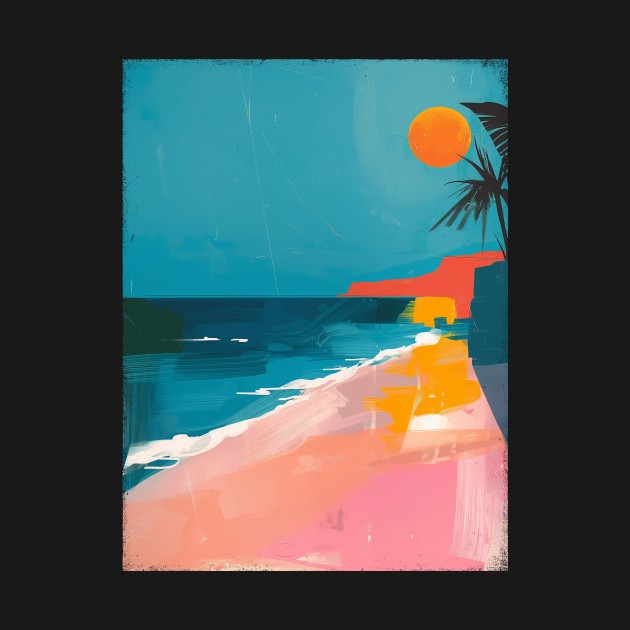 peach fuzz beach summer time serenity by bulografik