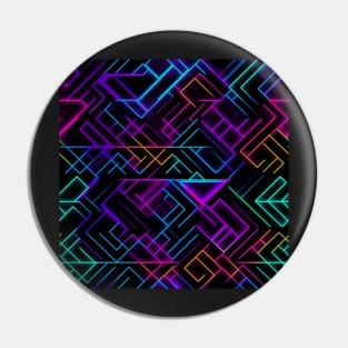 Neon Trippy EDM Festival Rave Pattern Pin