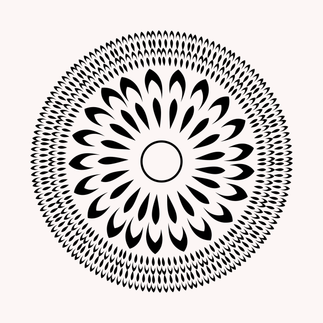 Aztec circle flower pattern black design by PaepaeEthnicDesign