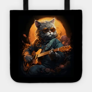 Cat Guitar - Animals Playing Musical Instruments Tote