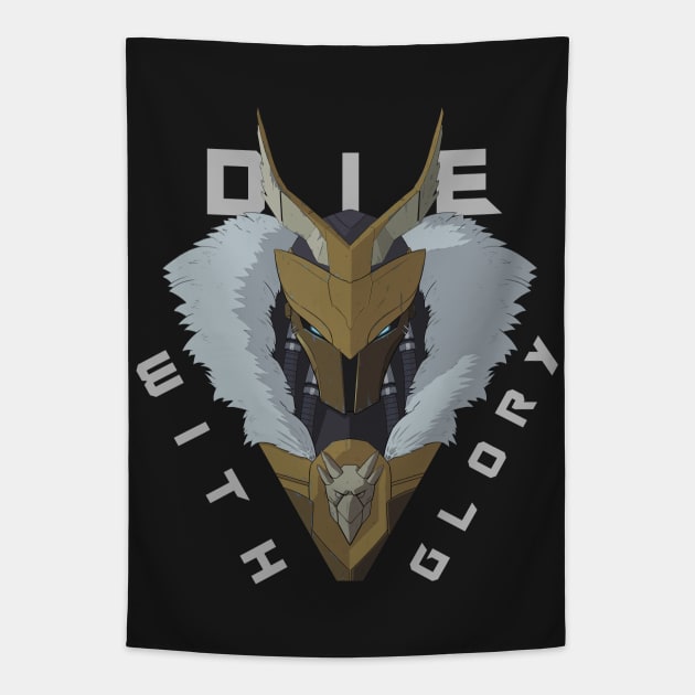 DIE WITH GLORY Tapestry by ThePipeDreamer