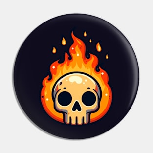 Fire skull Pin