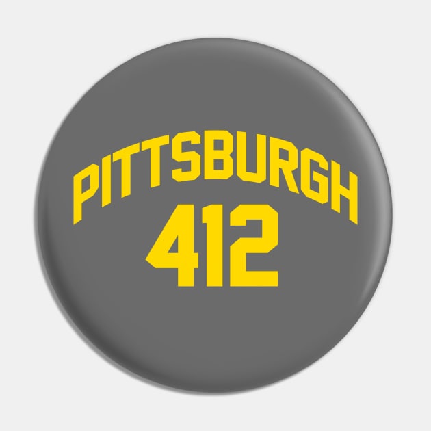 Pittsburgh Area Code 412 Jersey Pin by ObiPatricKenobi