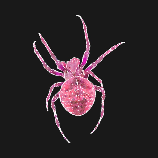 Pink Spider Orb-Weaver Watercolor Style by Griffelkinn