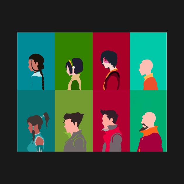 Avatar: The Last Airbender/The Legend of Korra Main Cast Minimalism by Davidbowles1