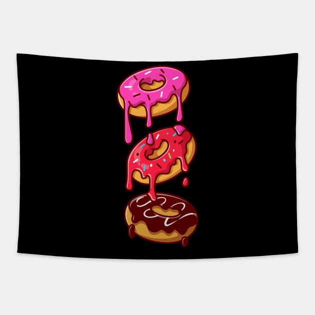 Yummy Floating Melted Doughnut Tapestry by MaiKStore