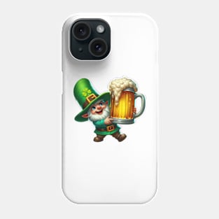 St Patricks Day Gnome Drinking Beer Phone Case