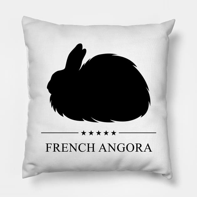 French Angora Rabbit Black Silhouette Pillow by millersye