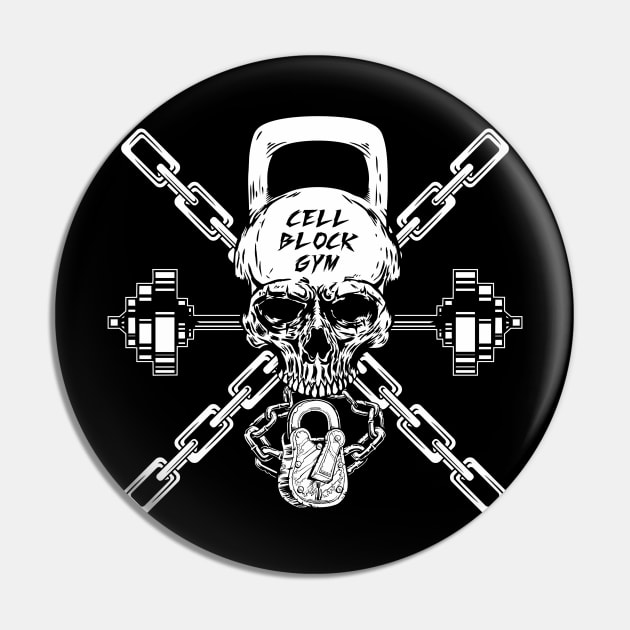 Cell Block Gym Pin by Wooly Bear Designs