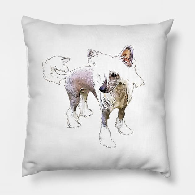 Chinese Crested Dog Pillow by ElegantCat