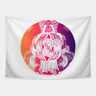 Sunset Sky Circle of Ornament Tapestry