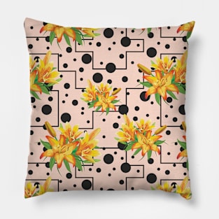 Yellow lilium flowers Pillow