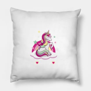 Just A Girl Who Loves Unicorn beautiful Unicorn With Herts and Stars Pillow