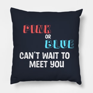 Pink or Blue can't wait to meet you Pillow