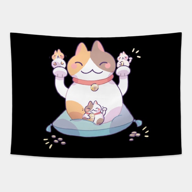 Lucky cats Tapestry by Milkkoyo