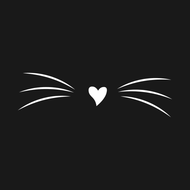 Cat Funny Face With Heart Design And Whiskers by younes.zahrane