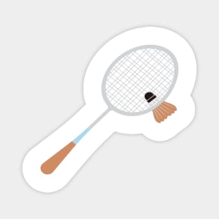 Badminton with Racket Sticker vector illustration. Sport object icon design concept. Sports badminton game elements sticker design logo. Magnet