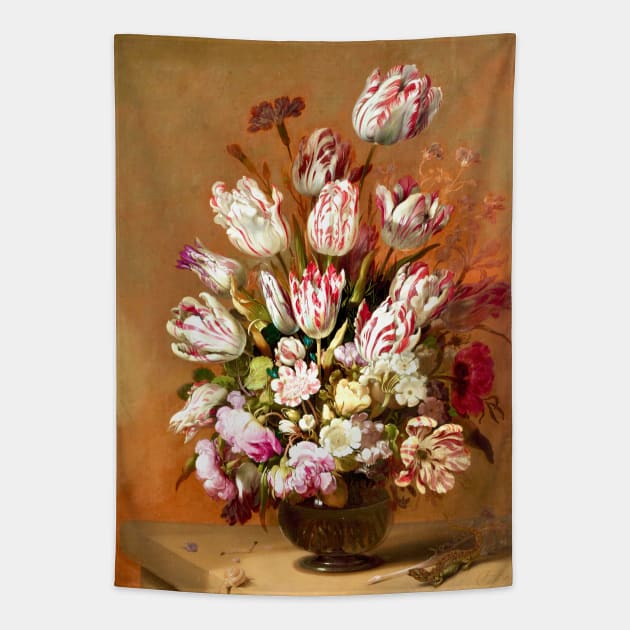 Floral Still Life by Hans Bollongier Tapestry by Amanda1775