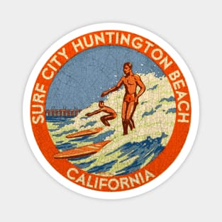 Huntington Beach vintage Souvenir decal Magnet