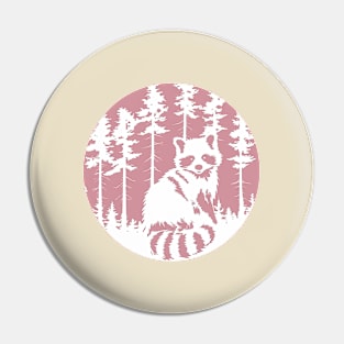 Pastel Raccoon in the woods Pin