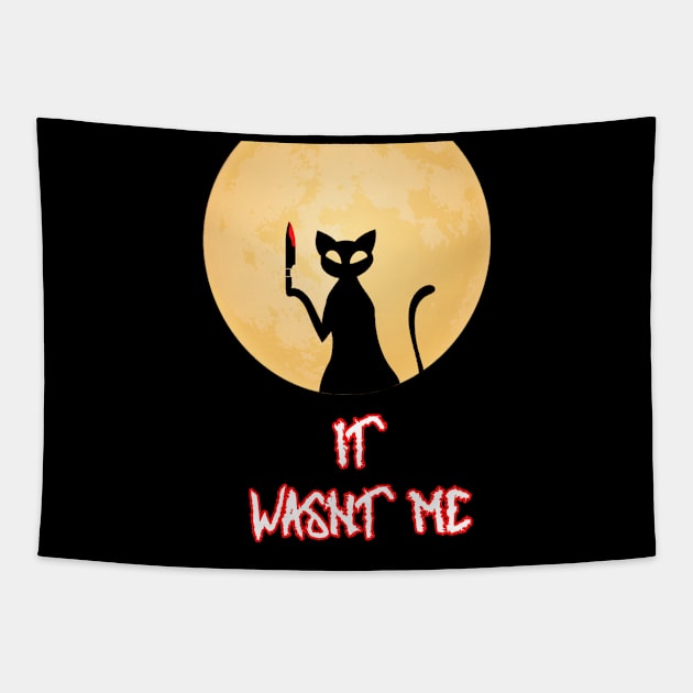 Funny Halloween 2020 Black Kitten Cat Love Costume Tapestry by chilla09