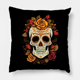 De Los Muertos Day of the Dead Sugar Skull Halloween Women Pillow