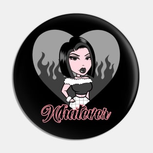 Whatever Girl Doll Black Out Heart v4 Pin