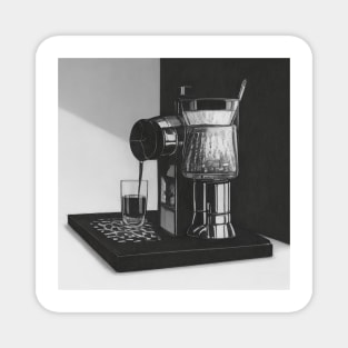 Coffee Vintage Monochrome Pointillism Machine Magnet