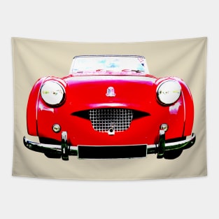 Triumph TR2 1950s British classic car bold red Tapestry