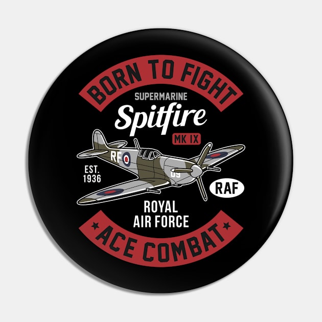 Spitfire Born to Fight Ace Combat Pin by Funky Aviation