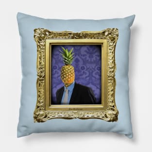 Pineapple Man in Vintage Frame Pillow