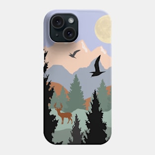 Buck and birds in the Mountains Phone Case