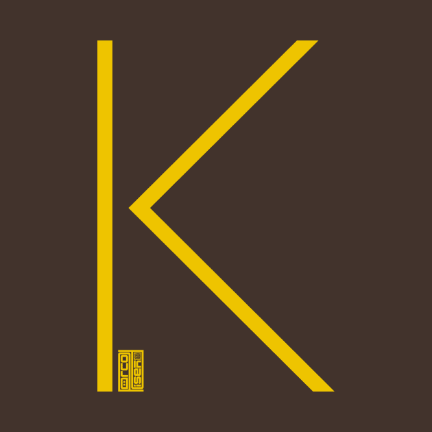 Letter K Simple Thin Clean Minimalist Line Initial by porcodiseno