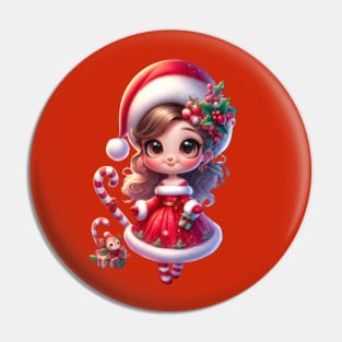 Cartoon Mrs Claus Pin