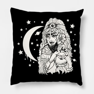 Fortune Teller Bearded Lady Pillow