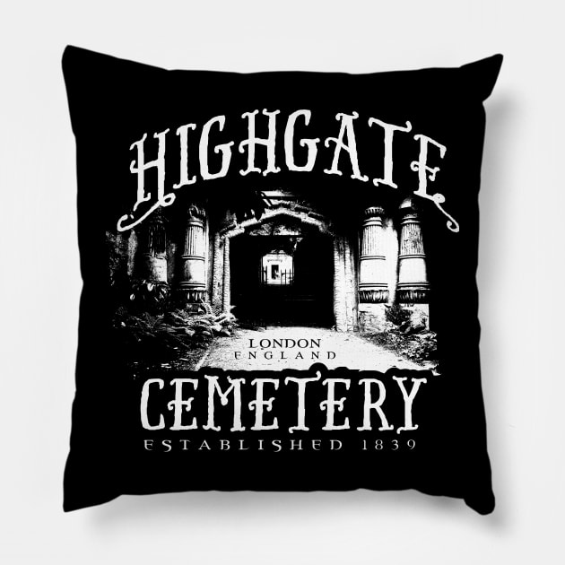 Highgate Cemetery Pillow by MindsparkCreative