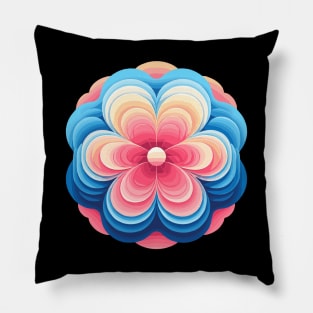 Abstract Pink Blue Flower Pillow