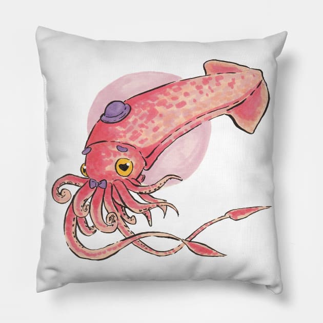 Handsome squid Pillow by iisjah