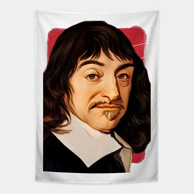 French Philosopher René Descartes illustration Tapestry by Litstoy 