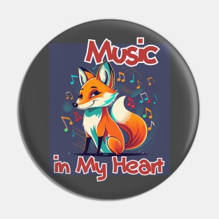 Smiling Musical Fox Pin