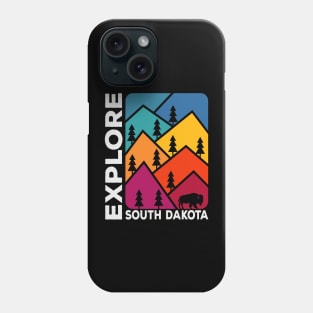 Explore South Dakota Vintage Mountains Bison Phone Case