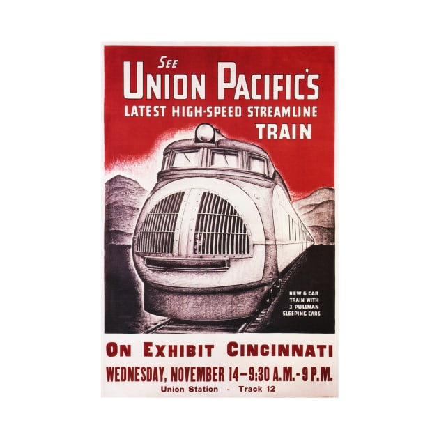 Union Pacific Latest High Speed Streamline Train Advertisement Vintage Railway by vintageposters