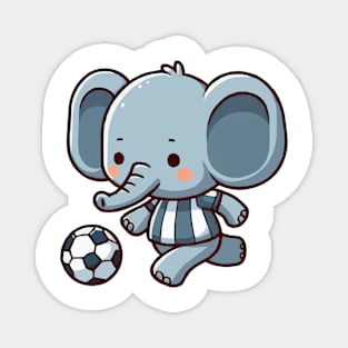 Funny elephant Play Soccer Magnet