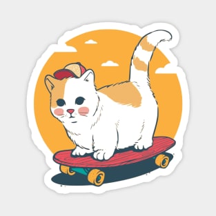 Cat Skating Magnet