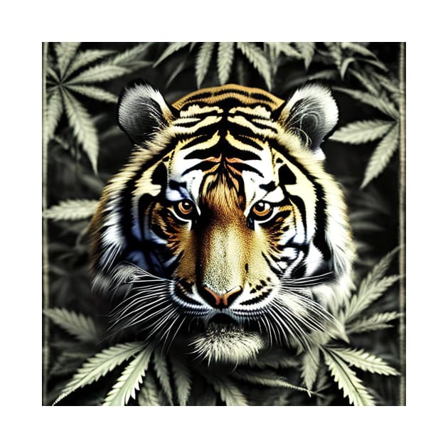 Tiger Screen Wildlife Canine Cannabis by ShopSunday