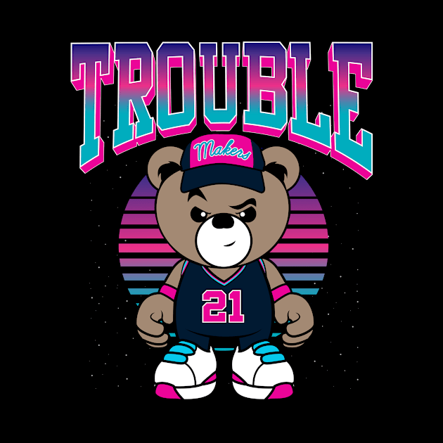 cute teddy bear troublemaker tee by janvimar