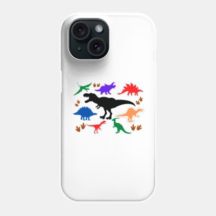 Dinosaurs, Dino Design, Types of Dinosaurs, T Rex, Stegosaurus, Triceratops, Velociraptor Phone Case