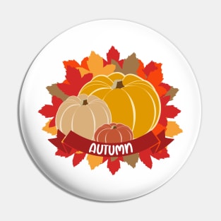 Autumn | Pumpkin & Leaves Pin