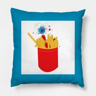 french fries and ketchup Pillow