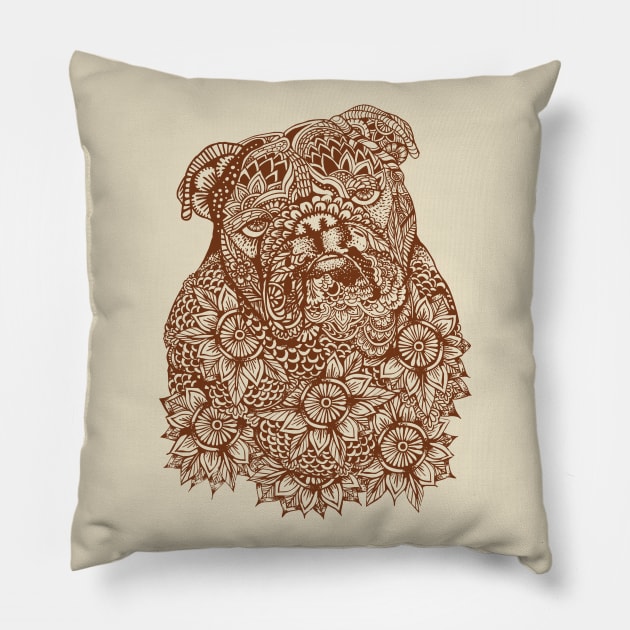 MANDALA OF ENGLISH BULLDOG Pillow by huebucket